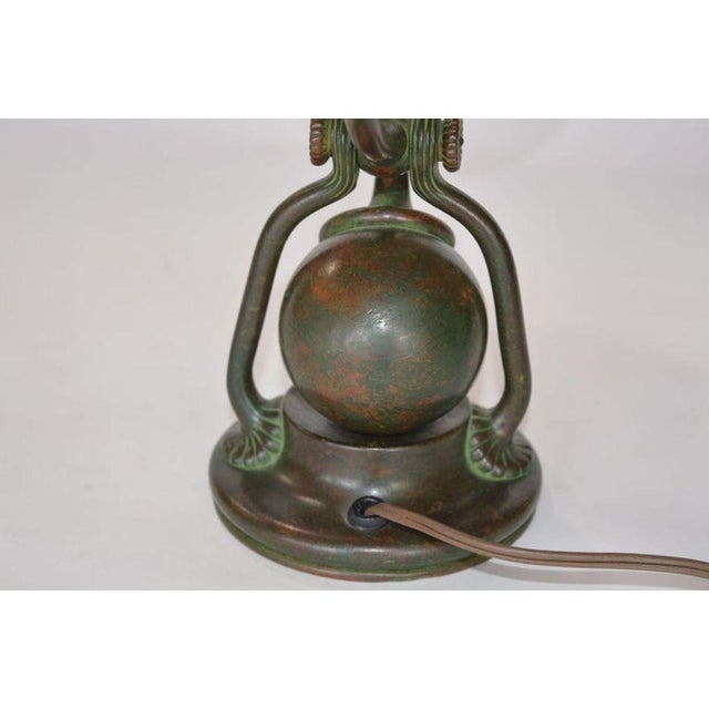 Metal 1910s Traditional Tiffany Studios Bronze and Favrile Table Lamp For Sale - Image 7 of 10