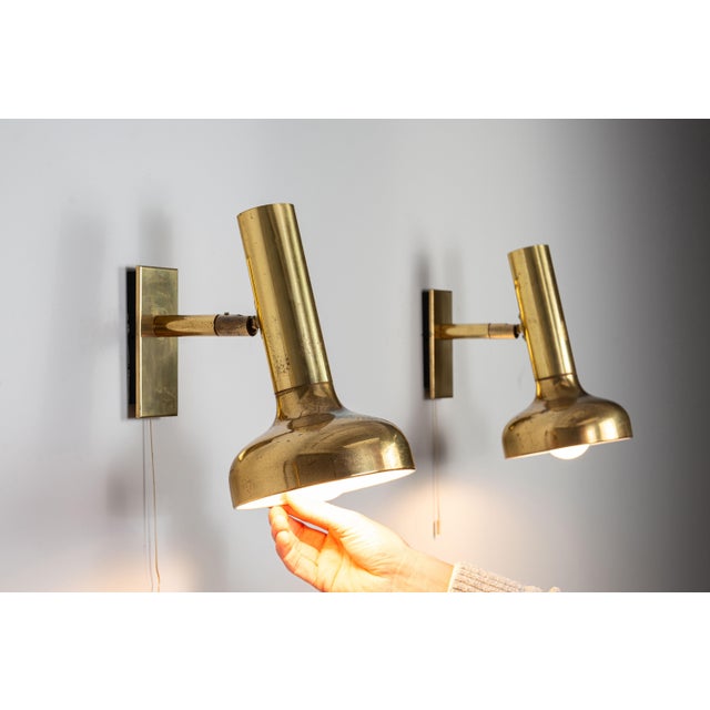 Vintage Brass Adjustable Wall Lamps, 1970s, Set of 3 For Sale - Image 15 of 18