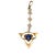 Elegant 14k yellow gold dangling pendant featuring a beautifully cut blue sapphire accented with delicate seed pearls....