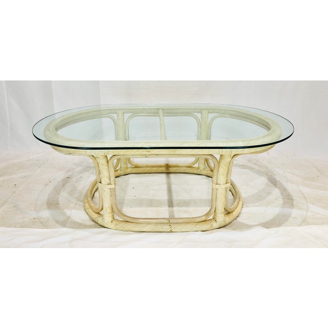 Vintage Rattan & Glass Coffee Table Chairish