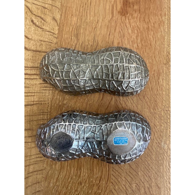 Vintage Silver Plated Peanut Shaped Trinket Box For Sale - Image 12 of 12