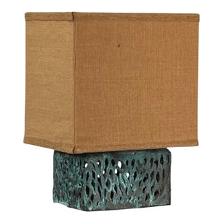 1960s Unique Welded and Patinated Bronze Lamp in the Style of Harry Bertoia For Sale