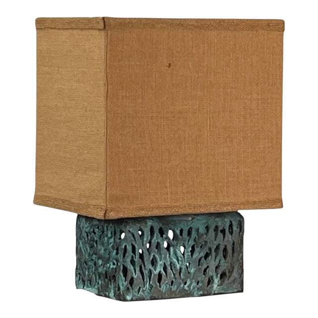 1960s Unique Welded and Patinated Bronze Lamp in the Style of Harry Bertoia For Sale