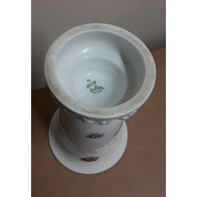 Rosenthal Art Deco Porcelain Vase with Colored Flower Motif by Philipp Rosenthal, 1931 For Sale - Image 4 of 5