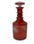 Vintage Cranberry Red Cut to Clear Etched Glass Decanter Bottle with Stopper Cut glass decanter with cut to clear grape...