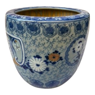 Japanese Blue and White Hibachi Pot For Sale