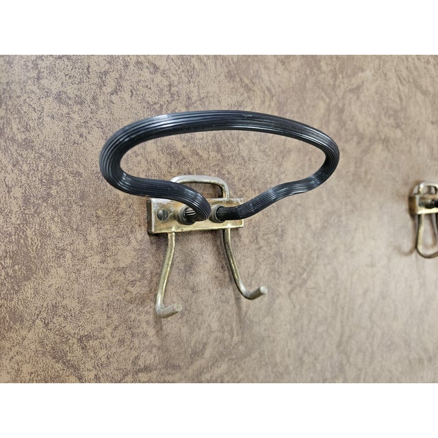 Black Mid-Century Modern Wall Coat Rack in Skai with Mirror, 1960 For Sale - Image 8 of 14