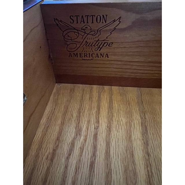 Brass 1980s Statton Trutype Americana Cherry Flip Top Server For Sale - Image 8 of 15