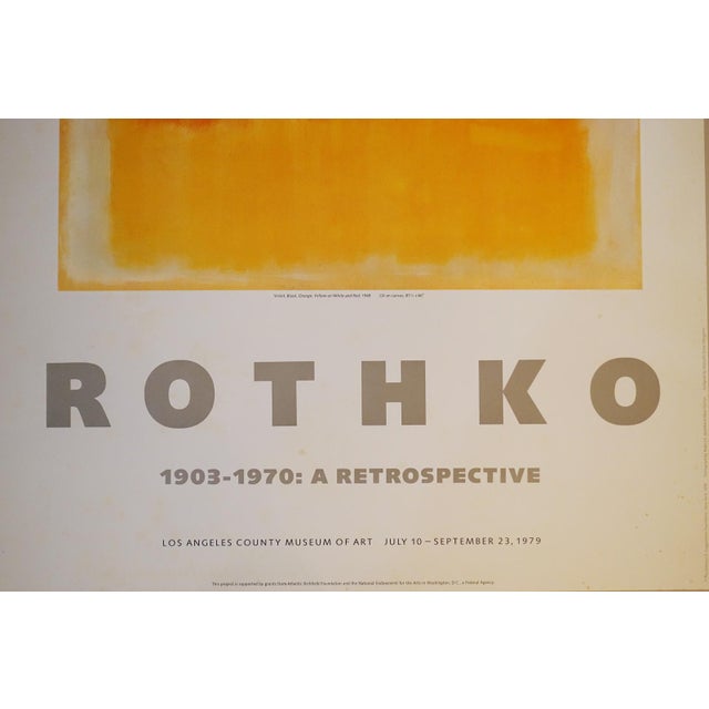 Abstract Vintage Mark Rothko 1979 Abstract Lithographic Print Lacma Retrospective Poster For Sale - Image 3 of 6