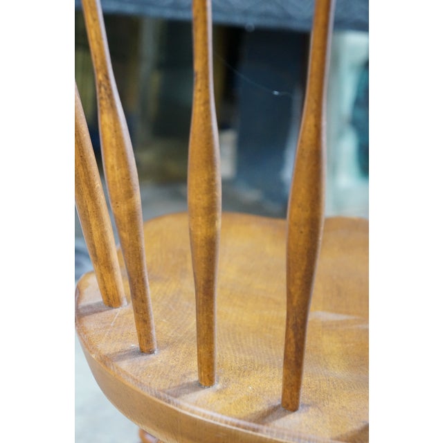 6 Vintage Kli Logatec Slovenia Windsor Style Solid Maple Bow Back Dining Chairs For Sale - Image 14 of 18