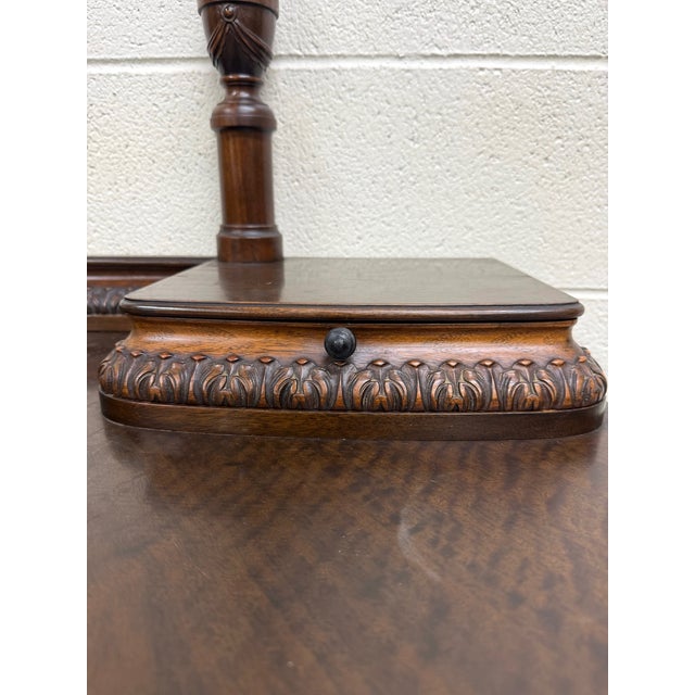 Berkey & Gay Antique Berkey & Gay Mahogany Vanity or Kneehole Desk For Sale - Image 4 of 18