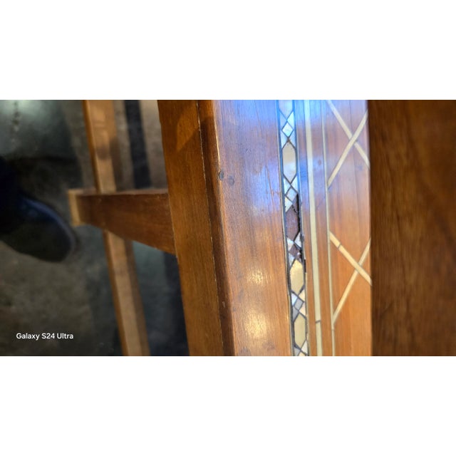 Late 19th Century Mosaic Arabesque Bench & Chair Circa 1900 For Sale - Image 5 of 10