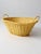 Mid 20th Century Vintage Painted Yellow Wicker Laundry Basket For Sale - Image 5 of 13