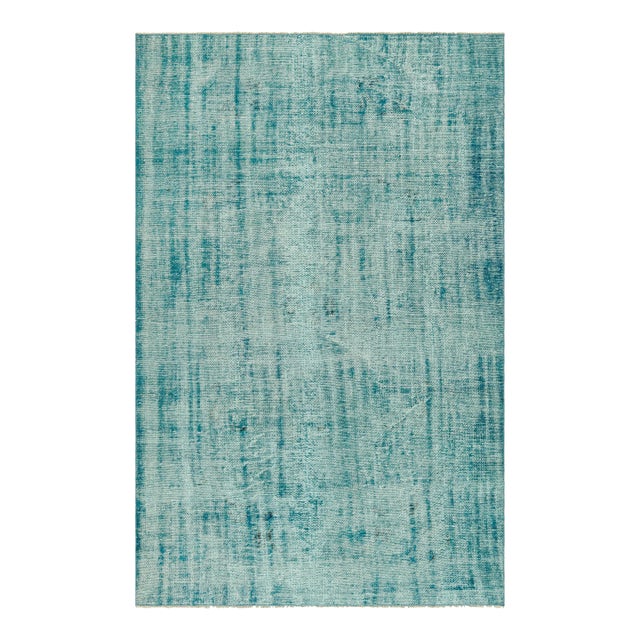 Vintage Turkish Rug in Blue Distressed Pattern, From Rug & Kilim For Sale