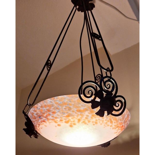 French Art Deco Ceiling Lamp from Lorrain, 1930s For Sale - Image 6 of 10