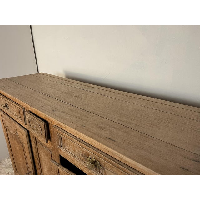 Yellow Antique French Provincial Bleached Oak Buffet For Sale - Image 8 of 13