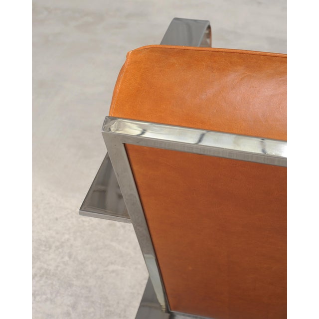 Ralph Lauren Modern Penthouse Chrome and Leather Lounge Chair For Sale - Image 9 of 18