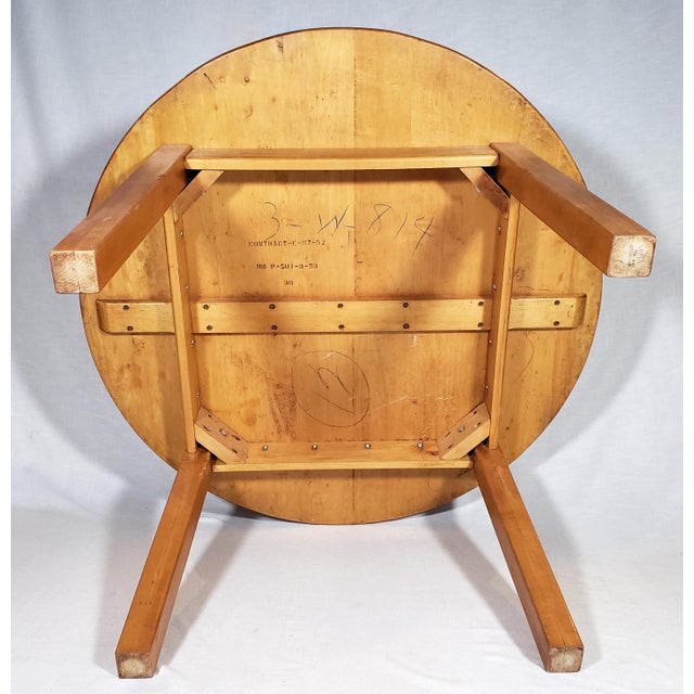 1960s Shaker Style Vintage Original Solid Maple Wood Table For Sale - Image 10 of 11