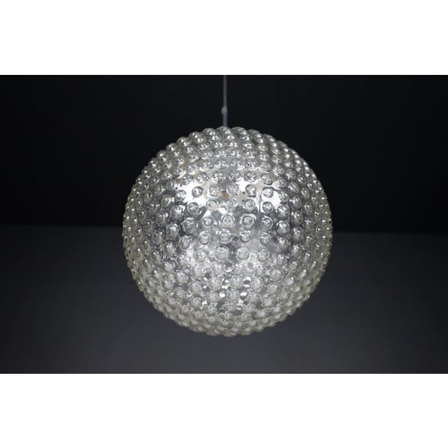 Large Chrome and Bubble Glass Pendant by Rolf Krüger for Staff, Germany, 1970s For Sale - Image 3 of 12