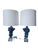 Mid-Century Modern Pair of Swank Lighting Blue Resin Lamps by Silivano Pantani 1966 For Sale - Image 3 of 12
