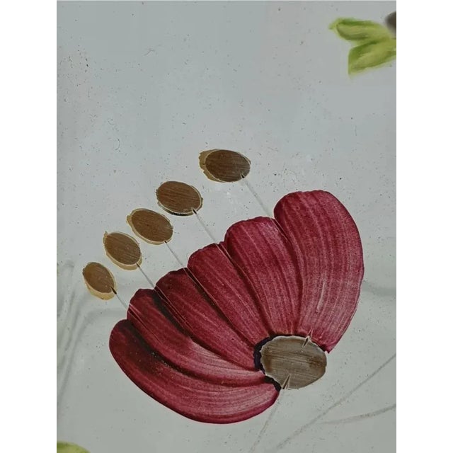 Glass Hand Painted Glass Carafe with Cap, Italy, 1970s For Sale - Image 7 of 11