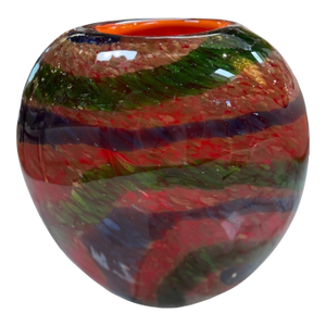 1960s Multicolor Murano Art Glass Vase