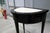 Neoclassical 19th Century Pair of Ebonized Neoclassical Demi Lune Marble Top Consoles For Sale - Image 3 of 9