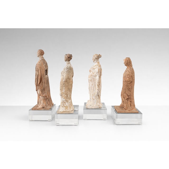 Set of Four Italian Grand Tour Terracotta Classical Female Figures, Late 19th Century For Sale - Image 4 of 10