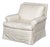 Modern Striped White Silk Upholstered Armchair For Sale