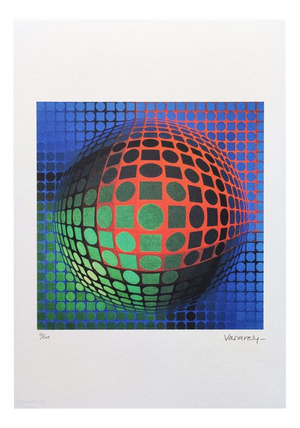 Victor Vasarely, Op Art Composition, Limited Edition Lithograph, 1970s