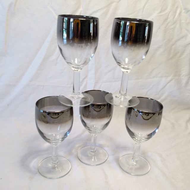 Dorothy Thorpe Silver Fade Wine Glasses Set of 5 Chairish