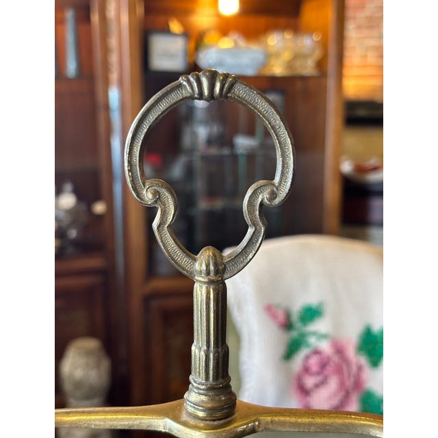 Vintage Brass 7- Piece Fireplace Tool Set For Sale - Image 4 of 8