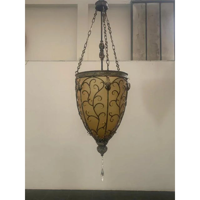 Golden Iron and Glass Lanterns, 1970s For Sale - Image 12 of 12