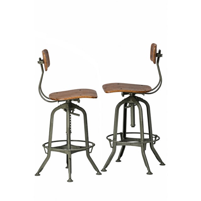 Metal Pr. Vintage Restoration Hardware Stools For Sale - Image 7 of 14
