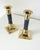 Blue Vintage Gilded Brass Candlesticks, 1970s, Set of 2 For Sale - Image 8 of 13