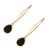 Contemporary Black Onyx Gemstone & Gold Dangle Earrings, A Pair For Sale - Image 3 of 6