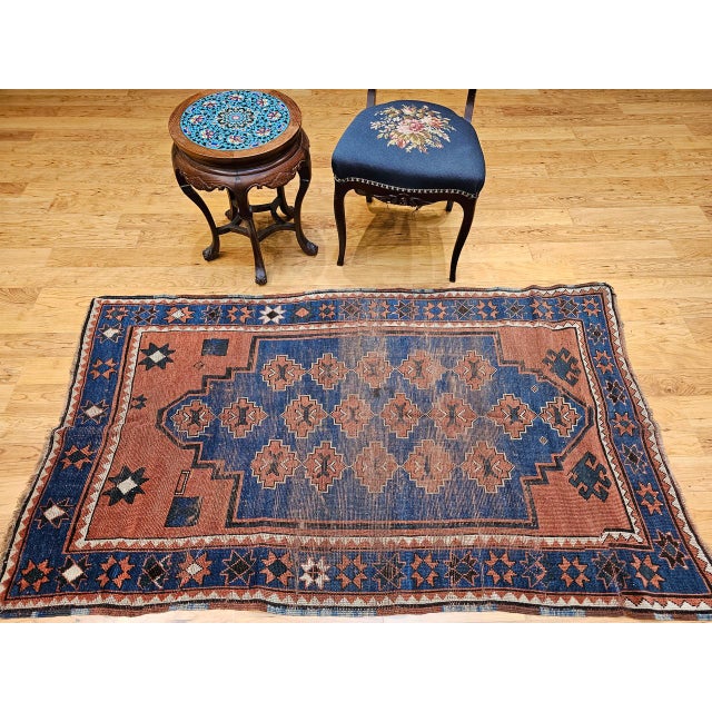 Antique Caucasian Kazak Bordjalou Rug, Hand-Knotted Wool, Late 1800s, 4' x 6' For Sale - Image 10 of 18