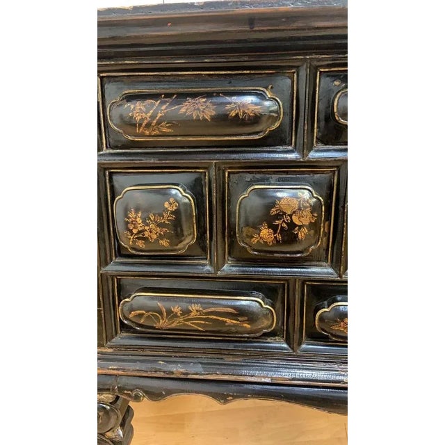 Antique Chinese Black & Red Lacquered Chinoiserie Altar Table For Sale In Chicago - Image 6 of 11