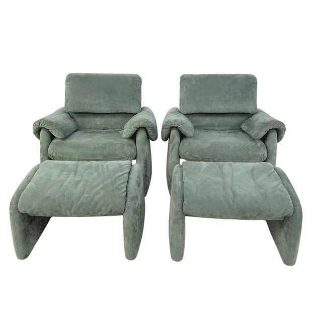 Vico Magistretti Vico Magistretti Style Sculptural Italian Modern Lounge Chair and Ottoman For Sale - Image 4 of 12