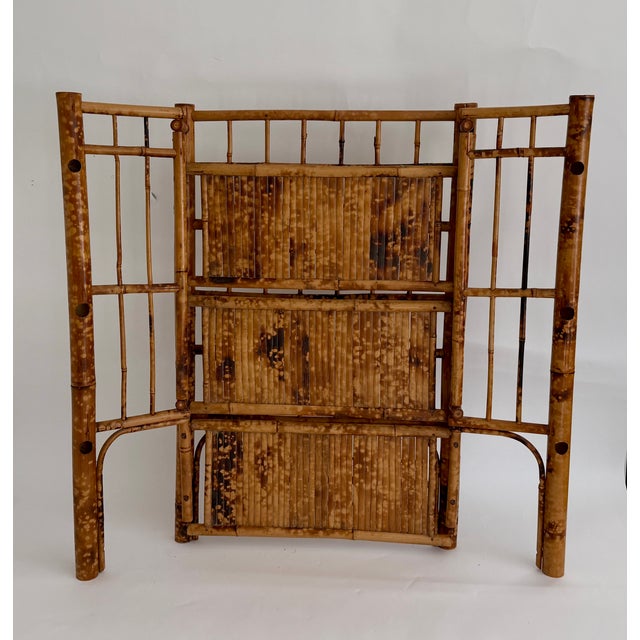 1970s Tortoiseshell Bamboo Folding Etegere For Sale - Image 9 of 10