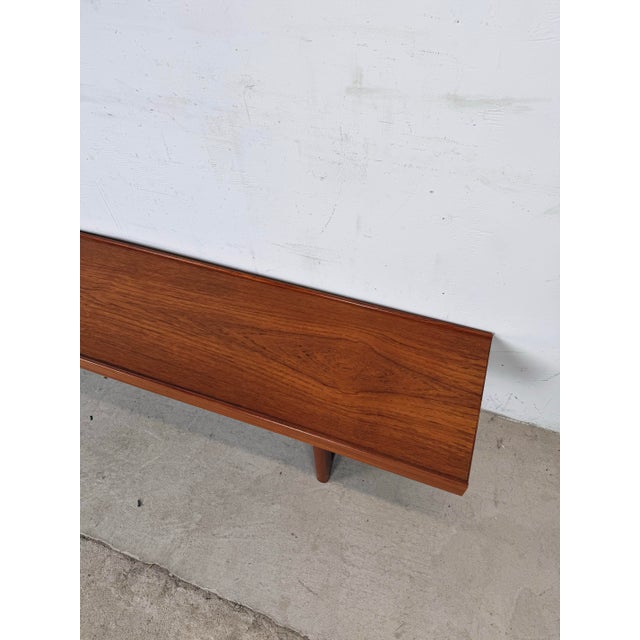 Vintage Torbjørn Afdal for Bruksbo “Krobo” Teak Bench, Norway 1960s — 79 Inches For Sale In Philadelphia - Image 6 of 11