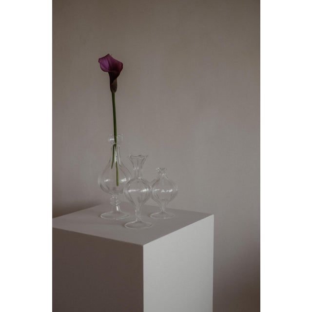 Fluted Glass Vases, Set of 3 For Sale - Image 4 of 9