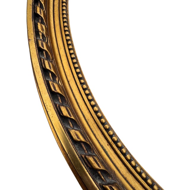 Small Oval Mirror with Gilded Stucco Wood, 1800s For Sale - Image 3 of 7