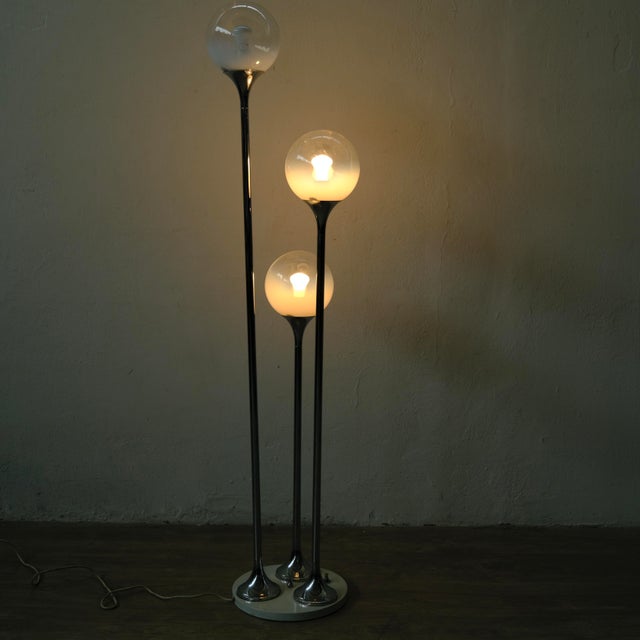 1970s Three-Light Floor Lamp Attributable to Targetti Sankey Design 70, 1970s For Sale - Image 5 of 18
