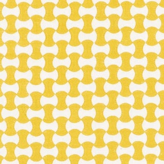 Sample - Schumacher Nolita Embroidery Fabric in Yellow For Sale
