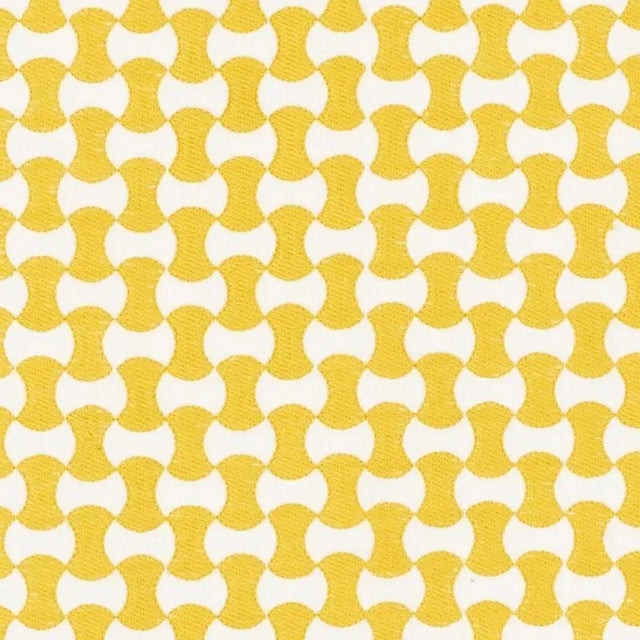 Sample - Schumacher Nolita Embroidery Fabric in Yellow For Sale