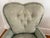 Shabby Chic Petite Ladies Chair in Jacquard Damask Upholstery With Ruffled Skirt For Sale - Image 3 of 11