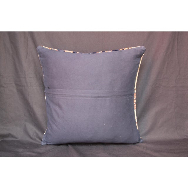 Handmade Vintage Navy-Blue Rug Pillow Cover -20'' X 20'' For Sale - Image 12 of 13