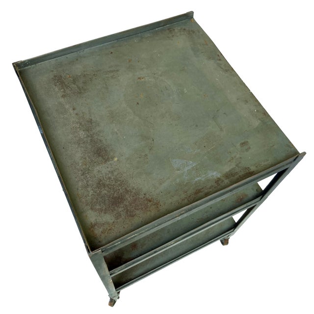 Gray Pr. MCM Industrial Rolling Side Tables For Sale - Image 8 of 18