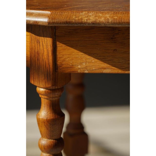 Mid-Century Modern Danish Hexagon Side Table in Oak with Turned Legs, 1950s For Sale - Image 14 of 18